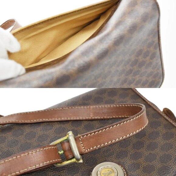 CELINE Macadam Horse Carriage Mini Shoulder Bag PVC Leather Brown GHW 02KB072 - Picture 11 of 15